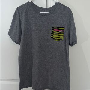 Fox Pocket Gray soft cotton T-shirt L Motocross Riding Surfer Skater